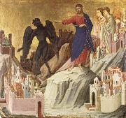 Duccio di Buoninsegna The Temptation of Christ on the Mountain painting